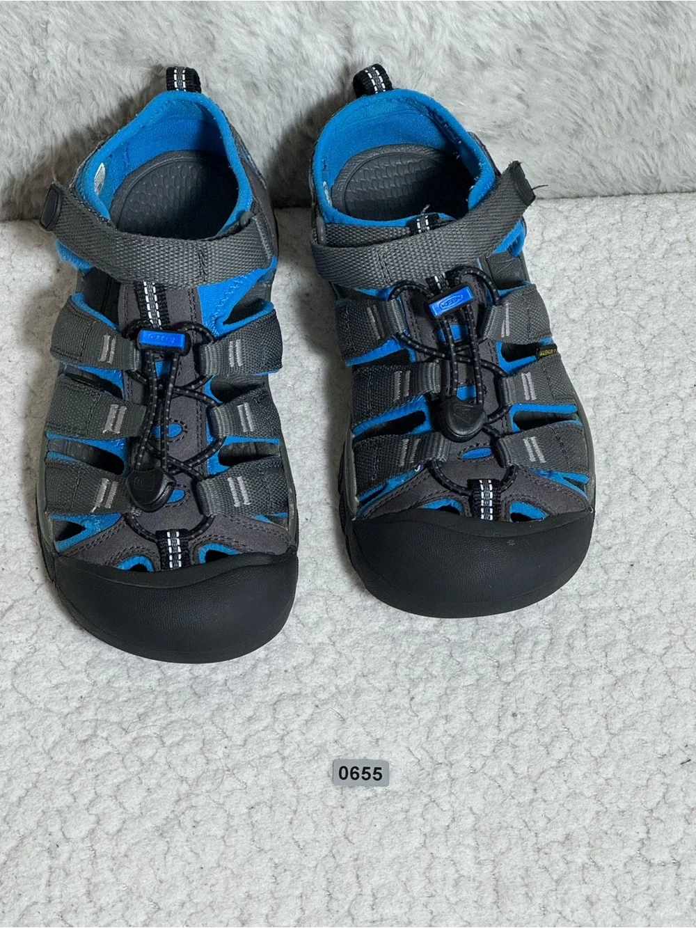 KEEN Newport H2 Kids Waterproof Water Sandals Grey Blue Size 3Y